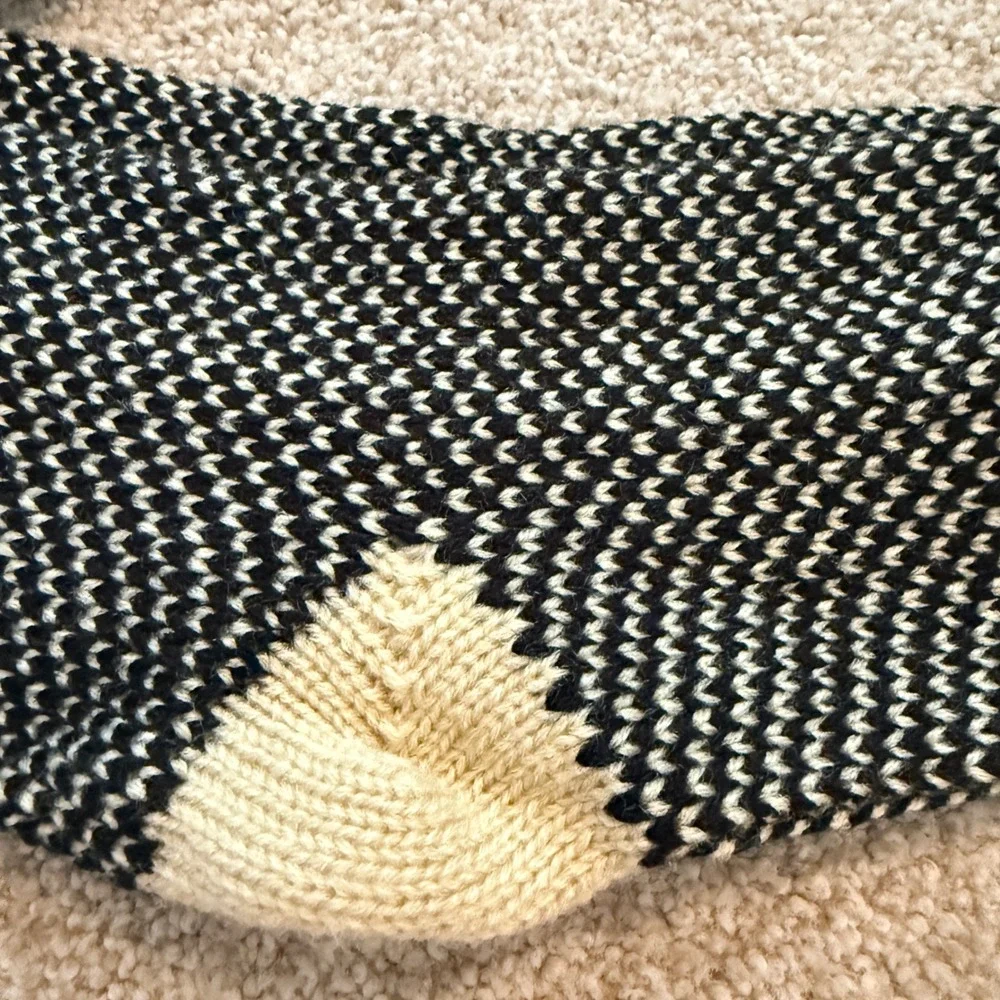 Coda Co Winter Knit Stockings Women OS Black White Boho Over The Knee Socks NWT